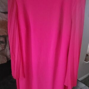 Vibrant Pink Long Sleeve Dress